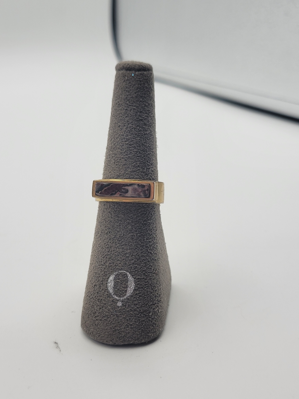 Madewell Gold-Tone Rectangular Inlay Band Ring Size 7.5